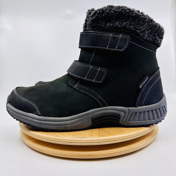 Orthofeet Shoes - Orthofeet Florence Boots Women's 8.5 D Wide Black Gray Comfort Lined Boots NEW